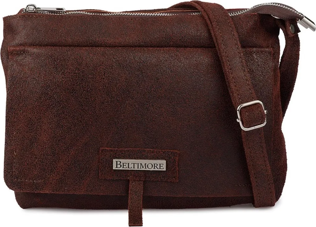Petit sac bandoulière Beltimore n14 pour homme en cuir noir robuste