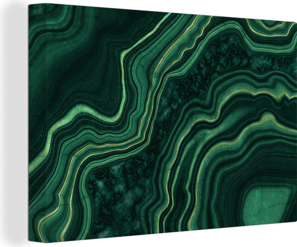 OneMillionCanvasses - Leinwandbilder - 150x100 cm, Marmor - Schwarz - Gold, Wandbilder Kunstdruck Wanddekoration - Foto auf Leinwand - Gemälde a...