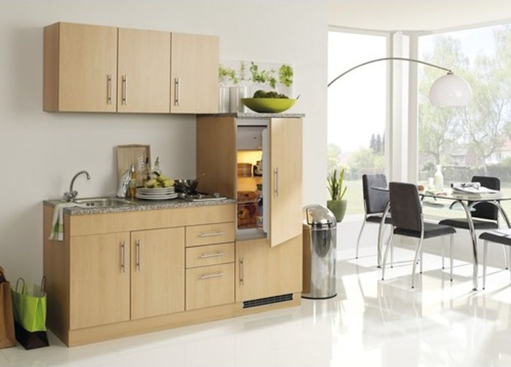 Held Möbel Singleküche mit Geräten Toronto 180 cm buche matt zerlegt 908.6510