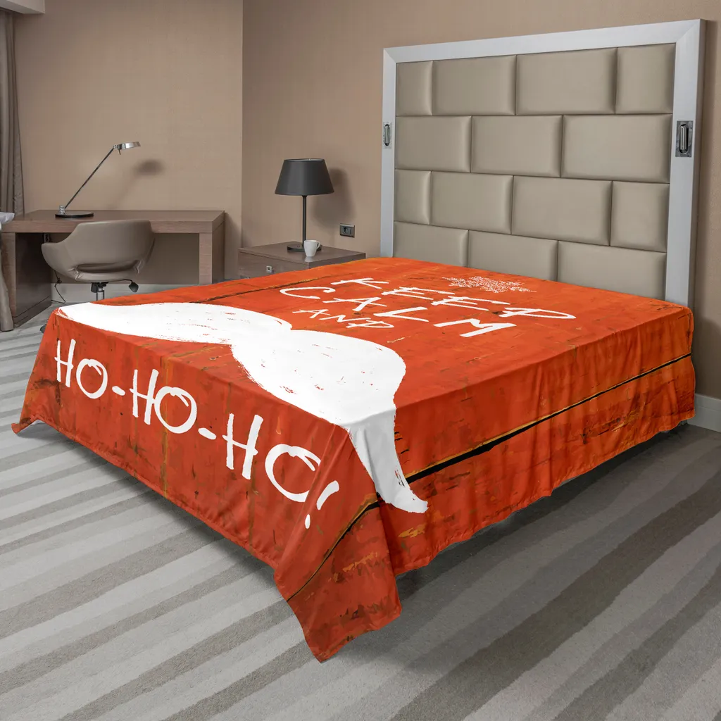 Drap de lit de Noël pour décoration chambre d'amis 244x205cm Ho-Ho-Ho