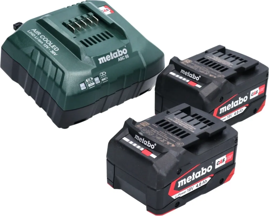Set Énergie Metabo 18V : 2 Batteries 4,0 Ah et Chargeur pour Travaux Pro - 2