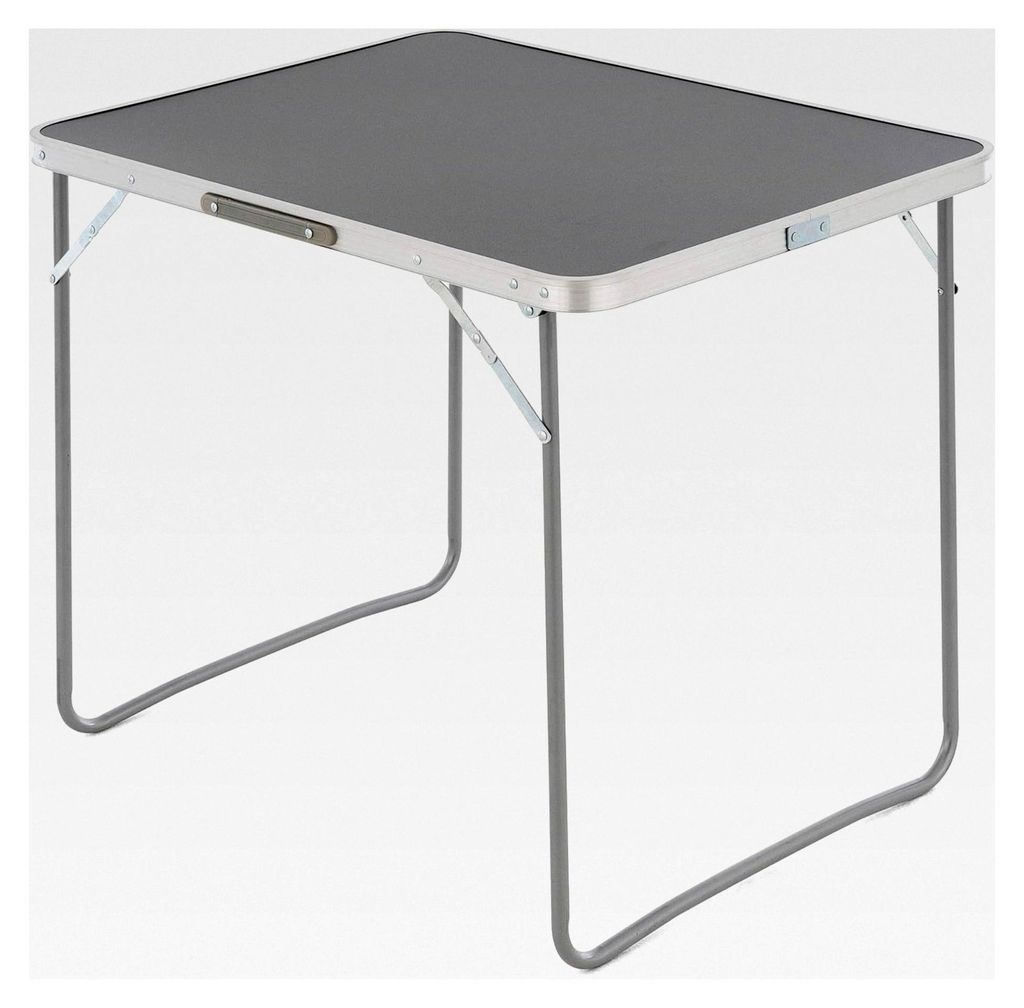 Klappbarer Camping-Tisch grau mit Tragegriff 80x60x70 cm