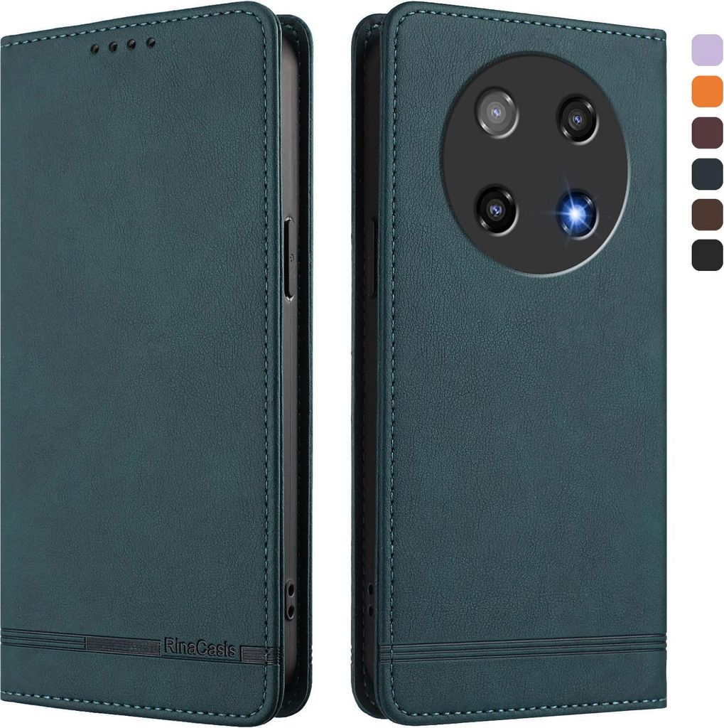 Hülle für Coolpad C16, Retro Kunstleder Ständer Klapphülle mit Kartenfächer und Magnetische Grün