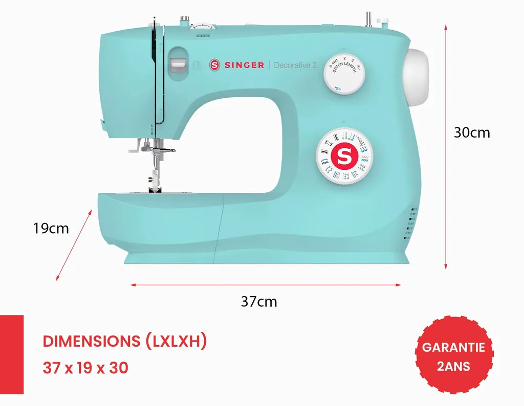 Machine à coudre Singer Decorative 2 robuste à bras libre et 31 points - 6