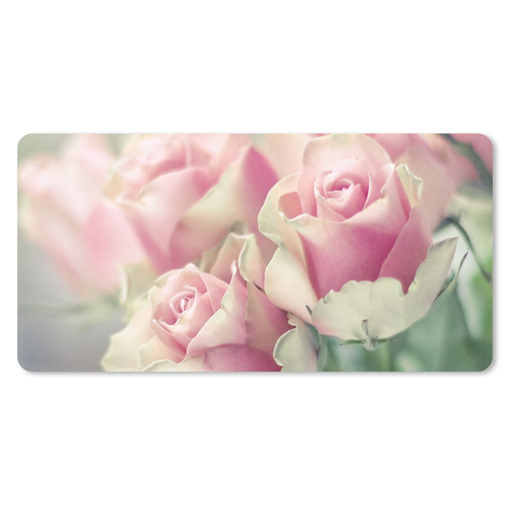 MuchoWow Schreibtischunterlage Rosa Rosen leuchten im hellen Sonnenlicht 80x40 cm - XXL Mauspad - Gaming Mauspad
