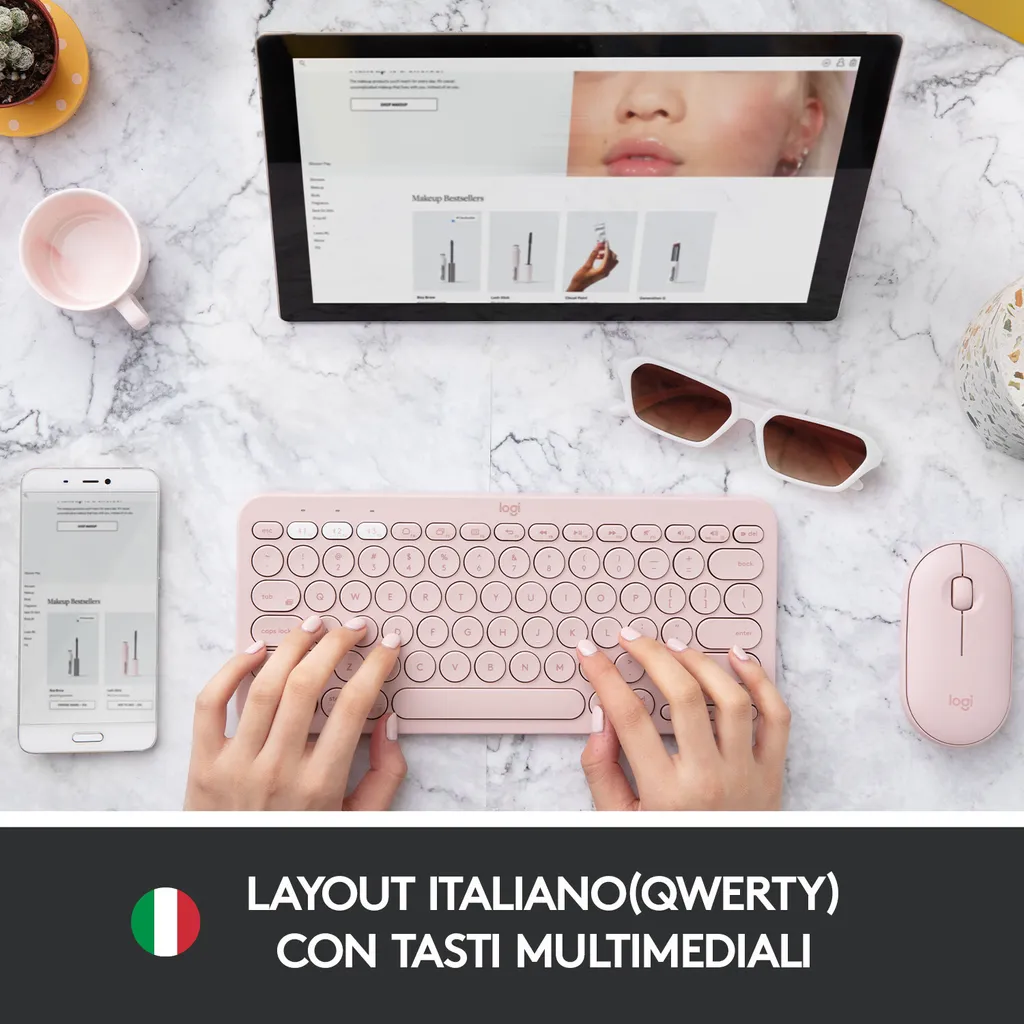 Logitech K380 Clavier Rose : Libérez votre Bureau des Câbles Encombrants - 6