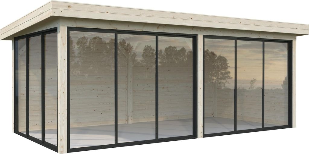 Palmako Gartenhaus Connect Lenna 16,6 m² SET 402 Slide naturbelassen