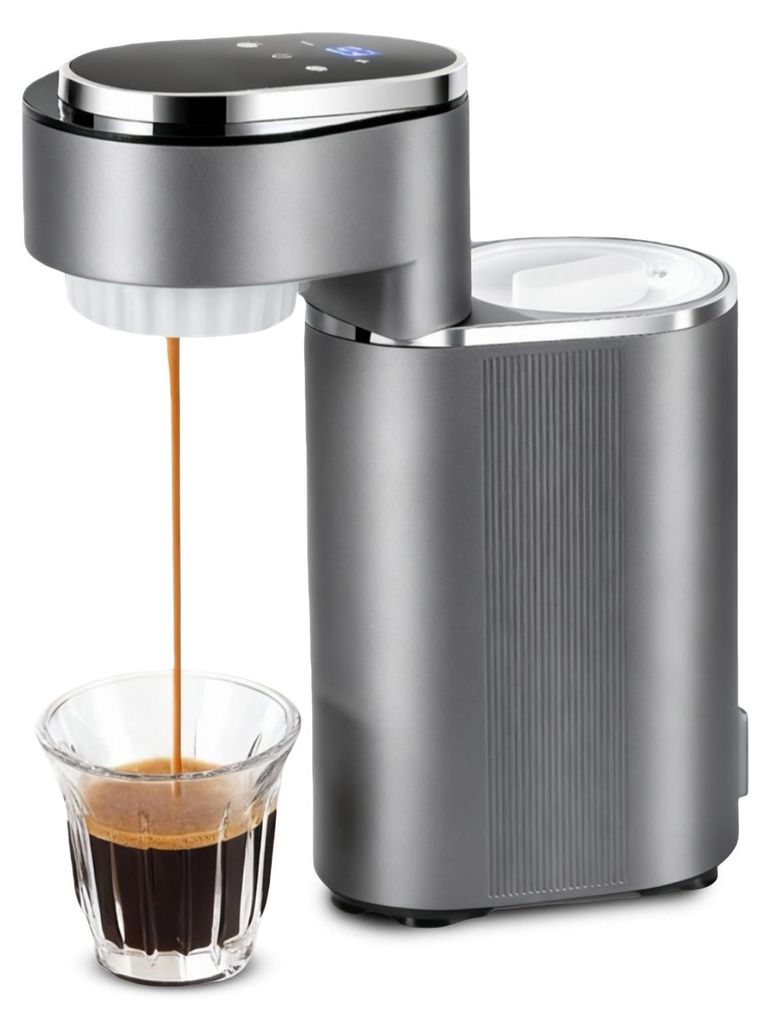 Zimilo Mini Espressomaschine, 15 Bar, tragbar, Heiß- und Kalt-Extraktion, 11 Temperaturstufen, 150ml Wassertank, Reise-Kaffeemaschine, Schwarz