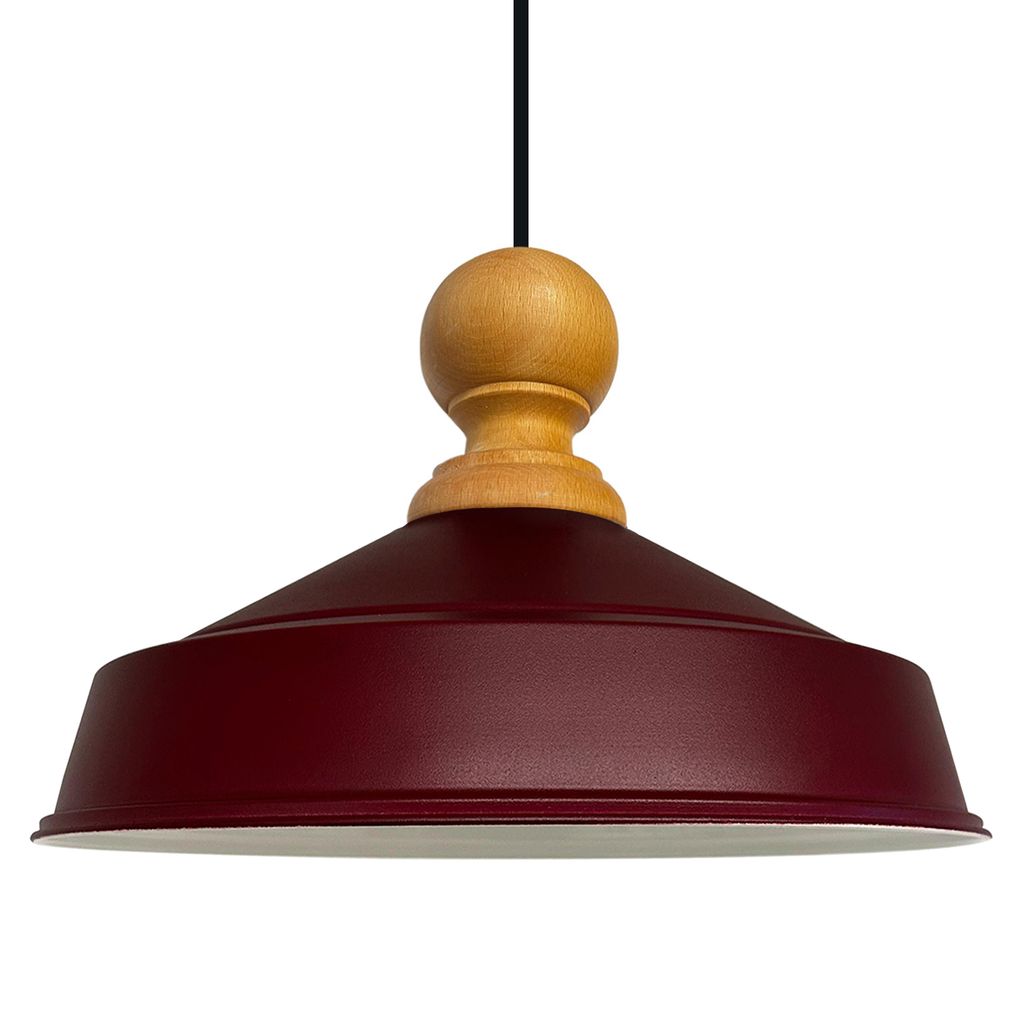 Pendelleuchte Asletl Industrielle aus Holz, 41cm, Kastanienbraun Metall E27 Lampe