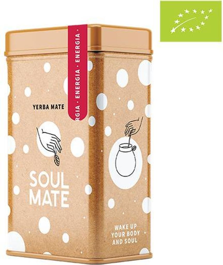 Soul Mate - Mate Tee Bio Dose Orgánica Energia Yerbera 500g - Guarana - Stärker, Mehr Koffein - Rauchfrei Mild - Luftgetrocknet - Yerba Mate Bras...