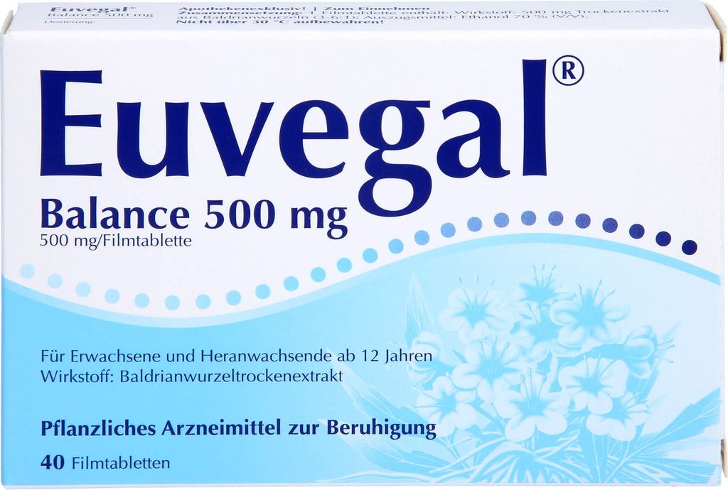 Euvegal Balance 500 mg Filmtabletten zur Beruhigung, 40 St. Tabletten