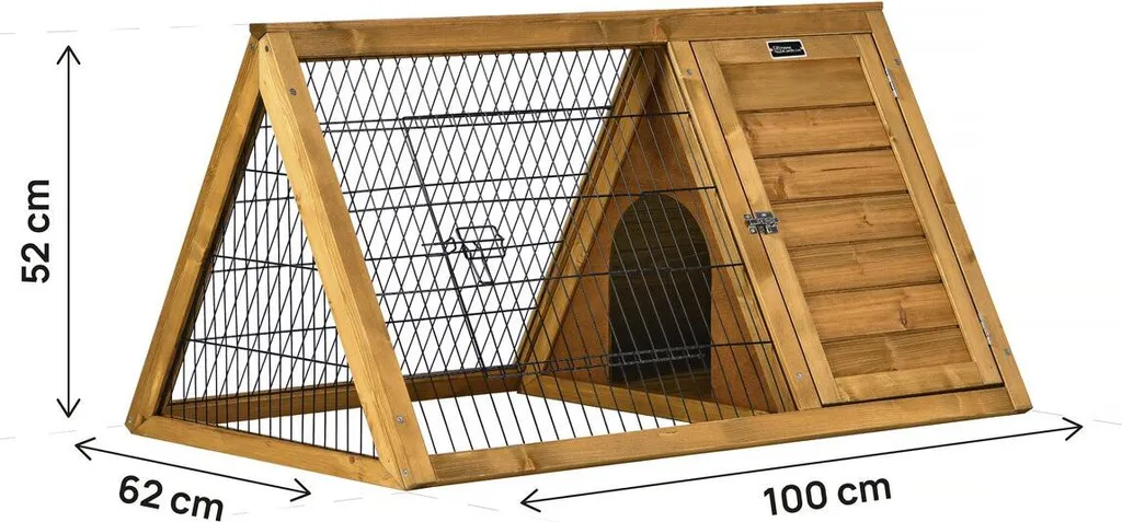 Clapier extérieur pour lapin et rongeur Biscotte, bois marron 100 cm
