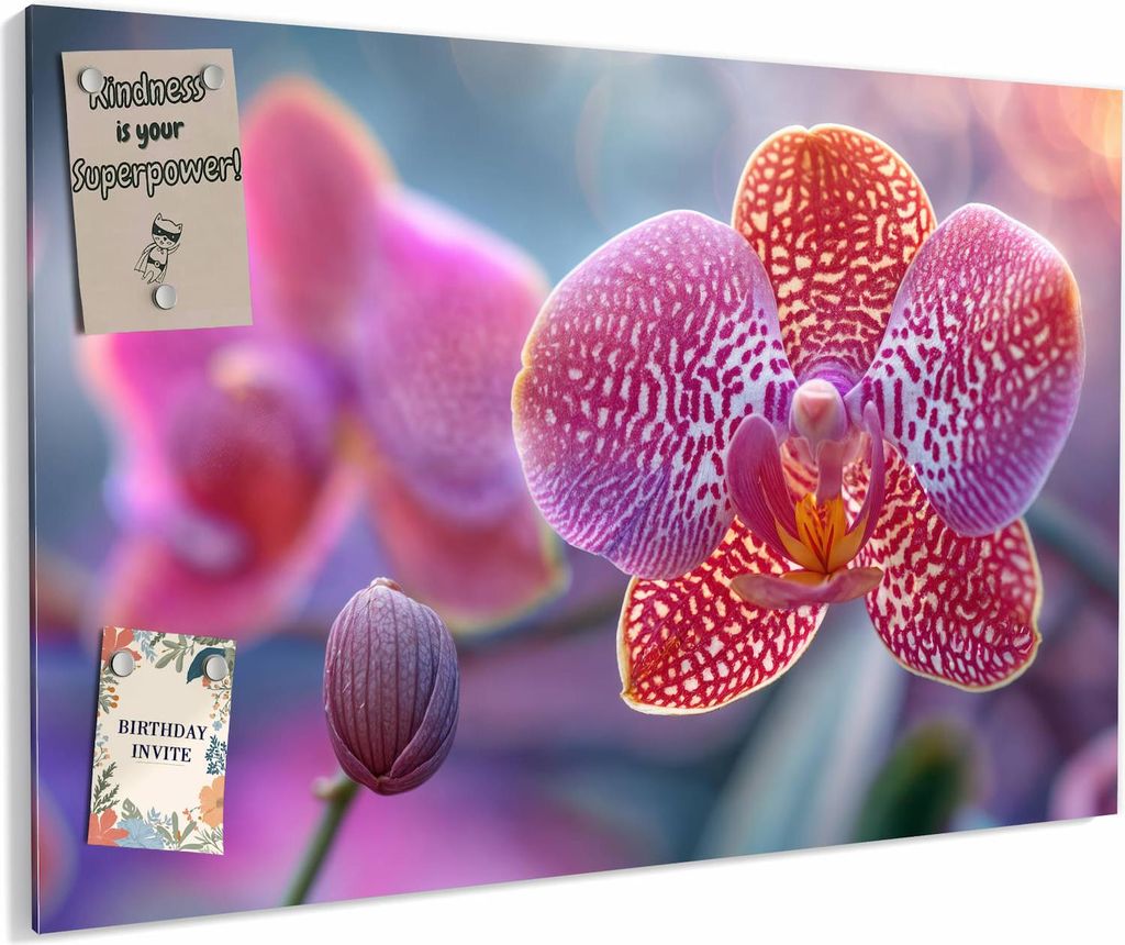 Magnettafel 90x60cm magnetisch & beschreibbar Metall-Board - Exotische Orchidee
