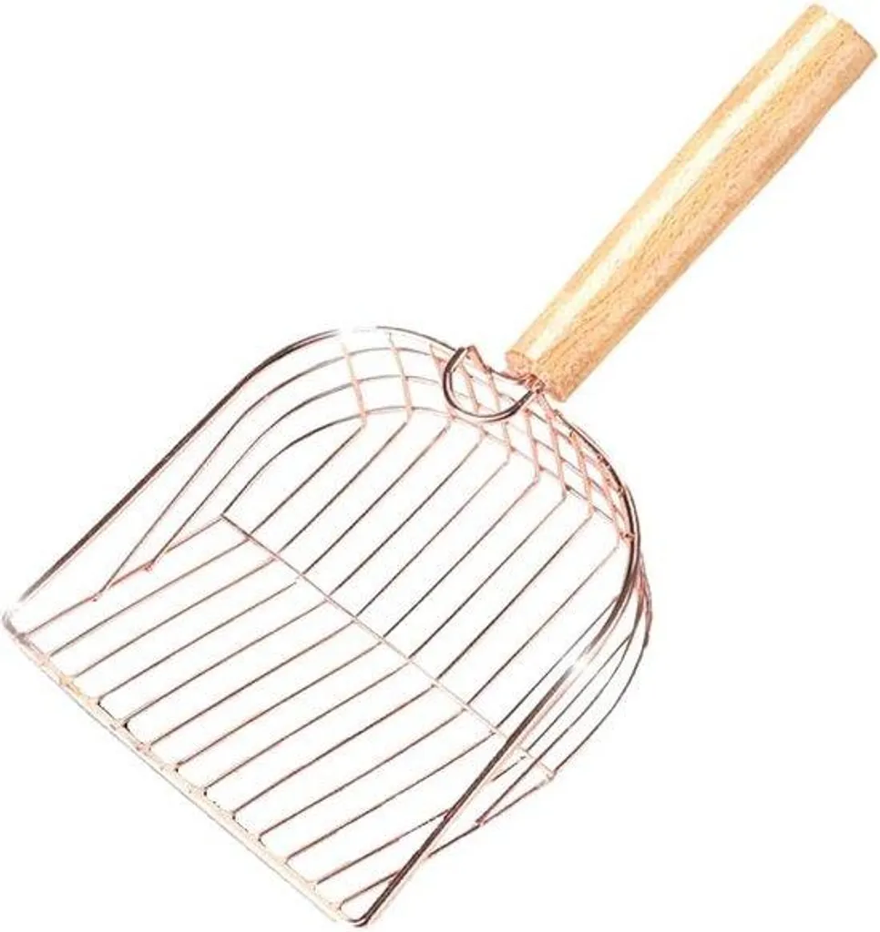 Bac à litière en métal rose 30 cm avec crochets pratiques pour chat