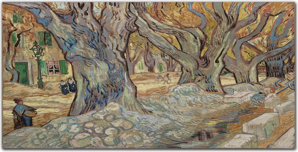 Coloray Bild aus Acryl 120 cm x 60 cm - Acrylblock mit Bild Gehärtetes Acryl Wohnzimmer Küche Dekoration Wanddekoration - Van Gogh Straße Menders