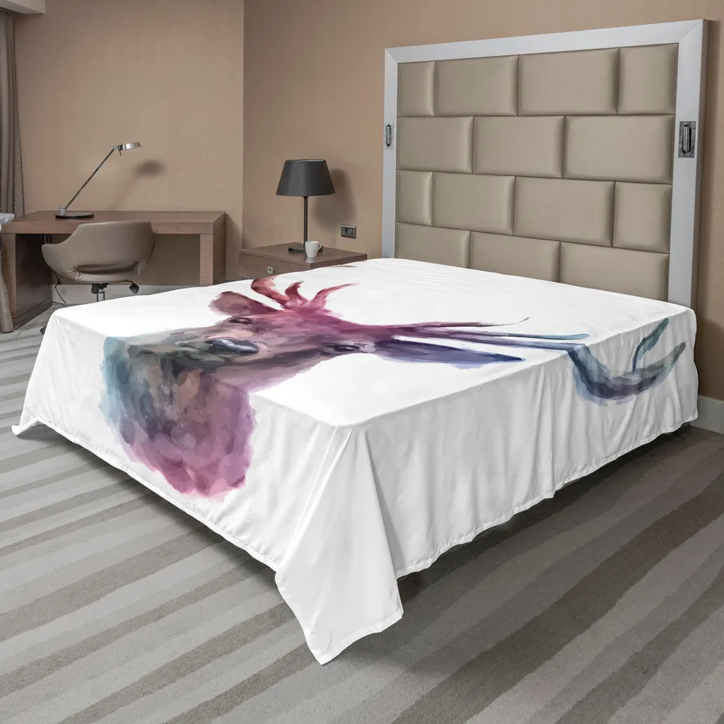Drap de lit cerf confortable pour lit décoratif sans plis violet 260x228