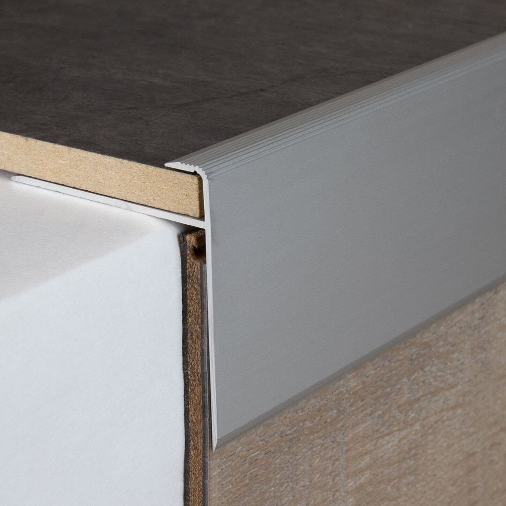 PROVISTON | Einfass- & Abschlussprofil | Aluminium | 50 x 8.5 x 1000 mm| Silber | Einschubprofil | Abschlussleiste | Bodenprofil