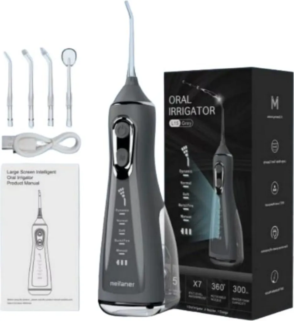 Hydropulseur Rechargeable USB INF Noir - Jet Dentaire Électrique Haute Pression