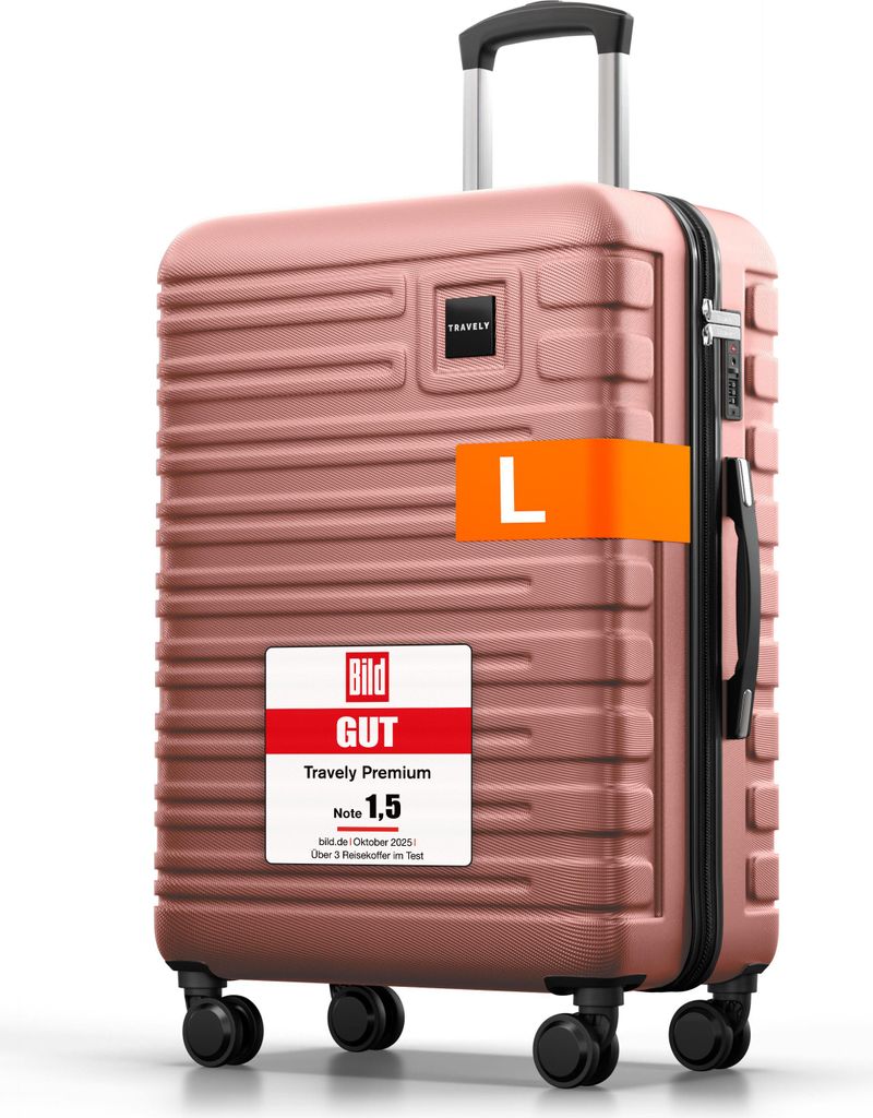 Travely Polycarbonat Koffer Groß 67cm L - 60L Innenvolumen Produktbild 