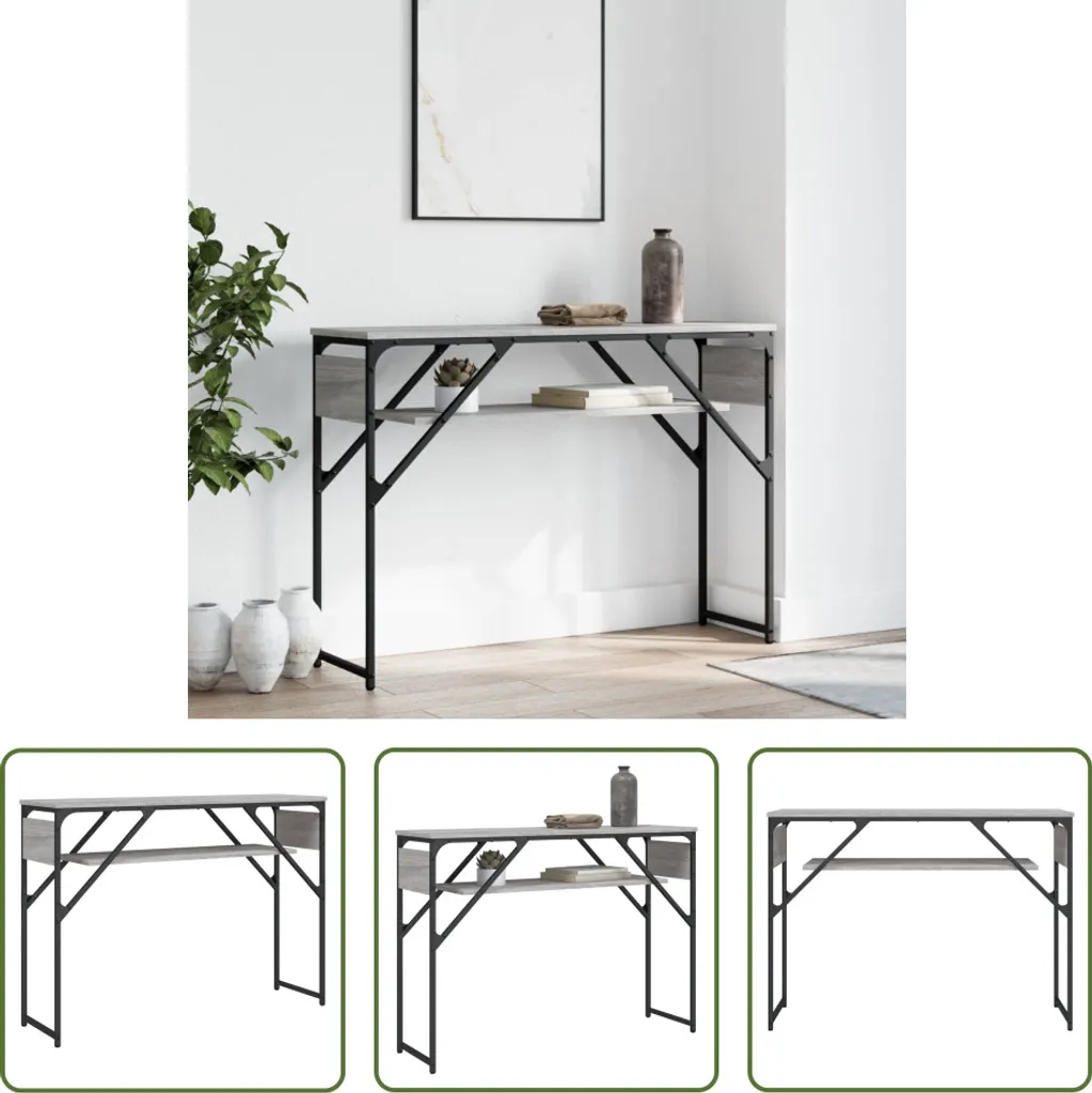 Mobile Consolle Grigio Sonoma 105x30x75 | Salvaspazio con Ripiano