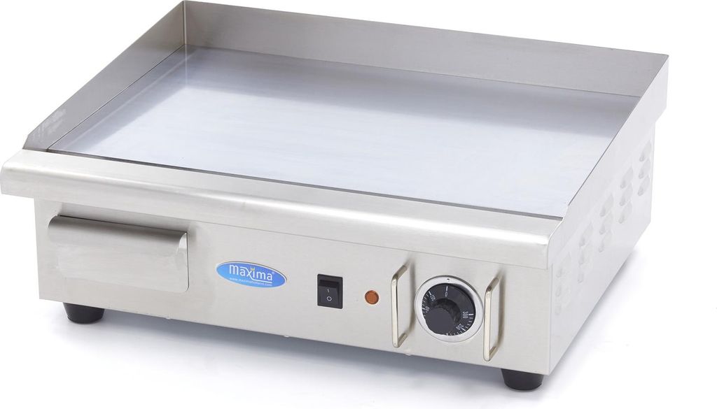 Maxima - Gastro Grillplatte - Glatte Chrom - 55 cm - inkl. Tropfschale