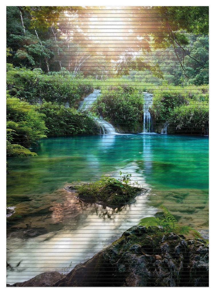 Wallario Duschmatte Antirutschmatte Badmatte Fußmatte Türkisgrüner See im Nationalpark in Guatemala, Größe ca. 90 x 65 cm