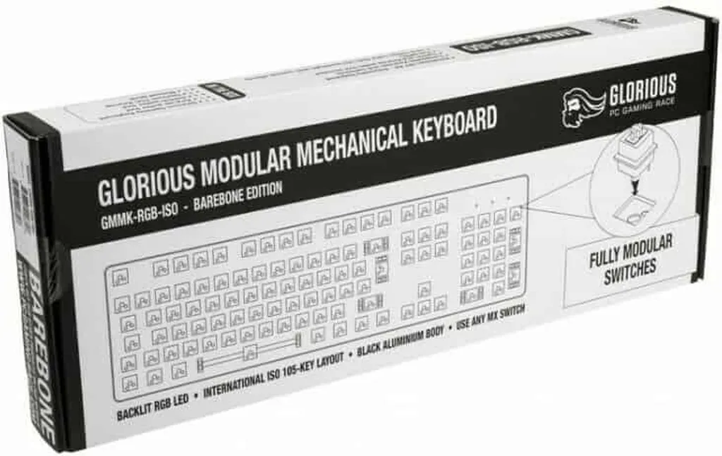 Clavier PC GMMK-RGB-ISO Glorious Noir avec Rétroéclairage LED Réglable - 6
