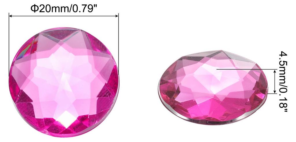 50 Stš¹ck Runder Strasssteine Pfirsichrosa, 20x20mm, Glitzersteine zum Basteln und Rhinestones, fš¹r DIY Basteln, Perlen, Hochzeit Party, Kost...