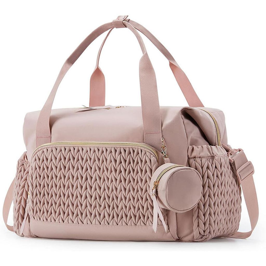 Groß Wickeltasche mit Schnullertasche, Multifunktions Babytasche, Rosa