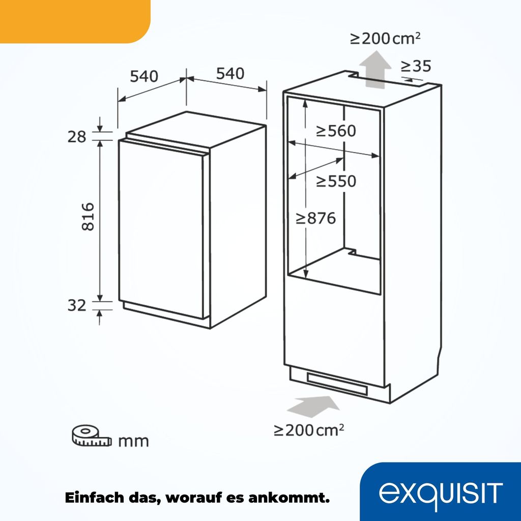 Exquisit Einbaukühlschrank EKS131-3-040F | Einbaugerät | Produktbild 6