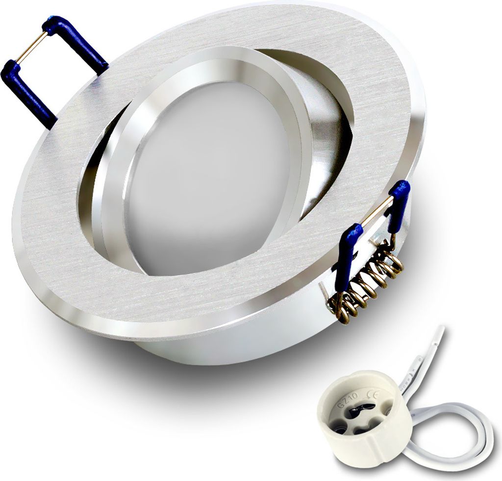1x Einbauspot SET RIK.12 schwenkbar aluminium rund GU10 7W warmweiss