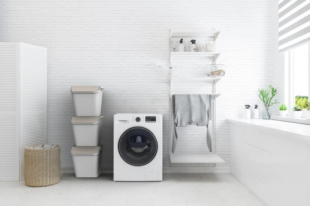 Conteneur de tri Stack-it L 51L en plastique résistant gris avec capot - 4
