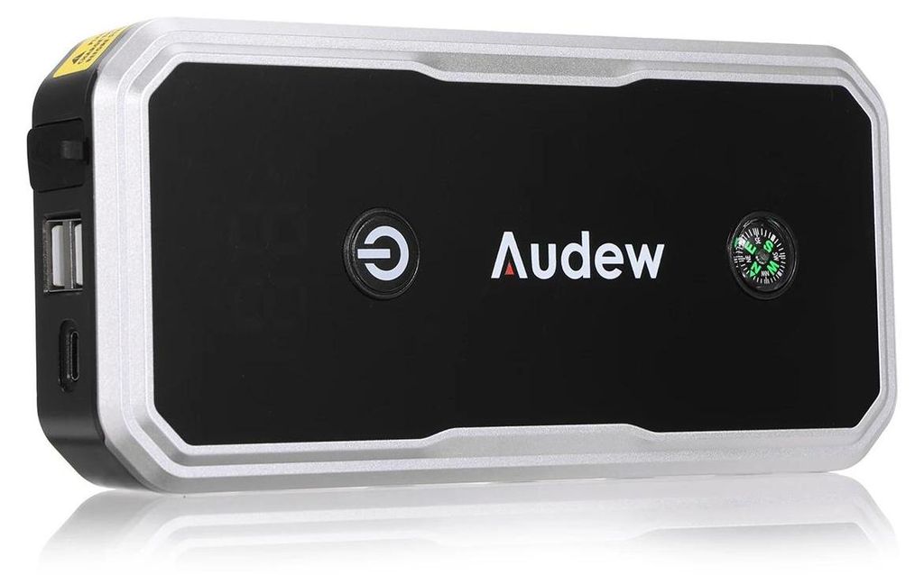 Auto Starthilfe Powerbank - Tragbarer Kfz-Batterie Booster - 14400 mAh - 3000A Spitzenstrom - Großes LCD-Display - LED-Lampe - Intelligente Schutz...