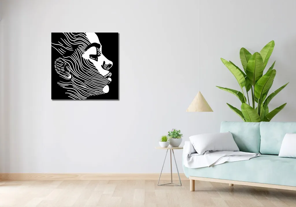 Tableau pour Salon Moderne Lignes Expressives - Carré de 70 x 70 cm