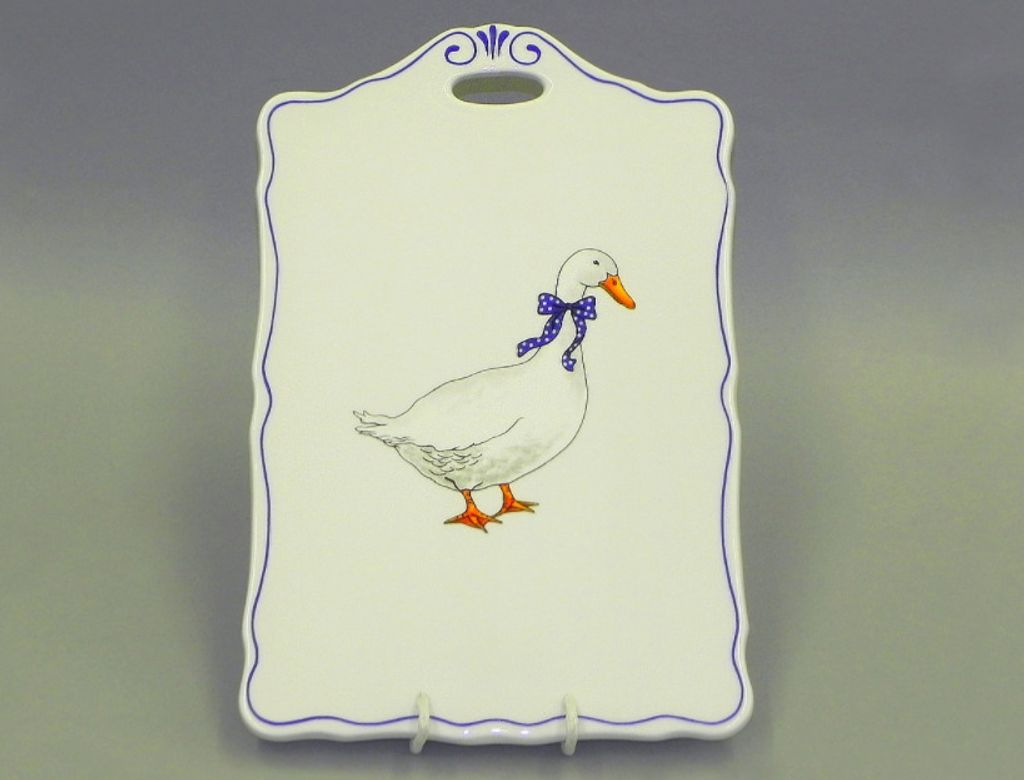 Krájacia doska s rukoväťou 27 cm, husi, český porcelán, Obrázok produktu 