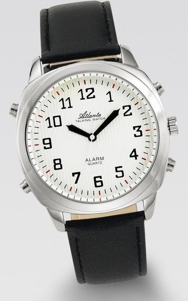 Atlanta Sprechende Armbanduhr Quartz, mit Weckfunktion, Repetition, optionales Stundensignal; 8908-19