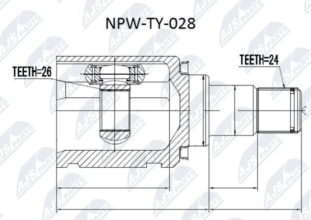 NTY Gelenksatz Antriebswelle Getriebeseitig für TOYOTA AVENSIS Kombi (T25) NPW-TY-028