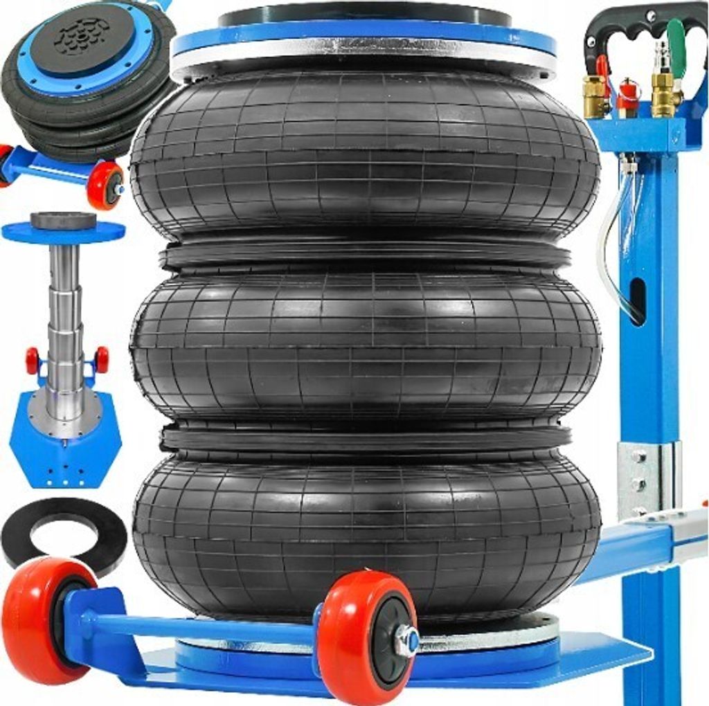 Pneumatischer Wagenheber 6T mit klappbarem Griff, Maximale Hubhöhe ist 40 cm , 3 Ringe, Pneumatic Autoheber Druckluftwagenheber LKW PKW