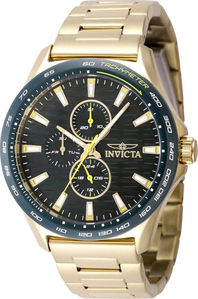 Invicta Racing 48870 Herren uhr - Wasserdicht - Analog - Quarzuhrwerk - Edelstahl mit grünen zifferblat - 44mm