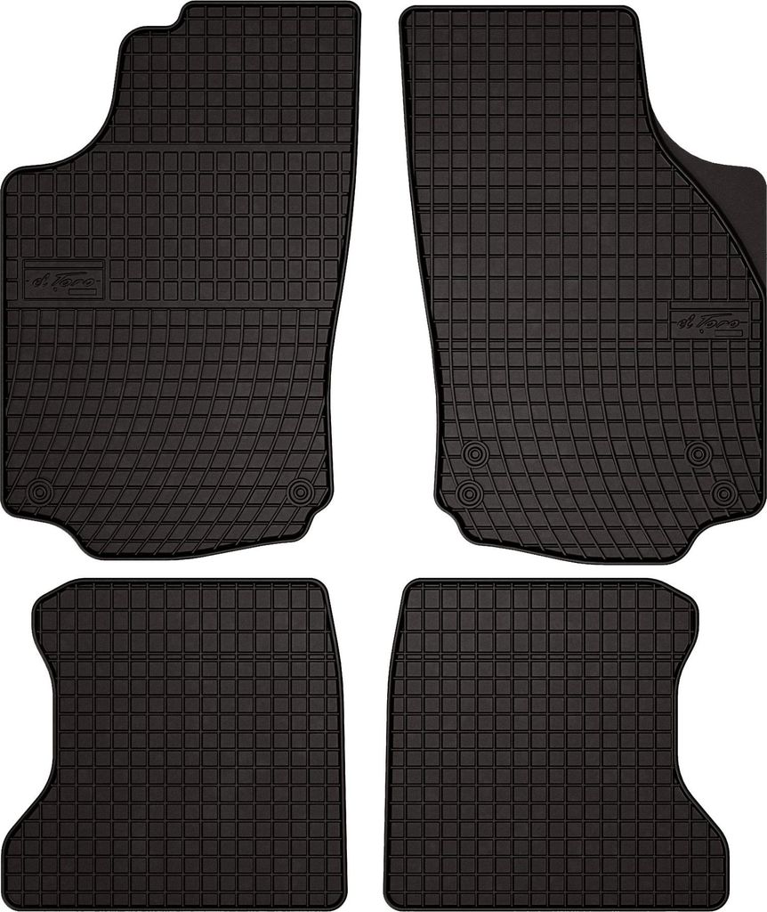 Gummifußmatten passend für Opel Combo C (kombivan, Bj. 2001-2011) – schwarz, passgenau, mit Befestigungen set 4 Stk. - Gummi-Automatten