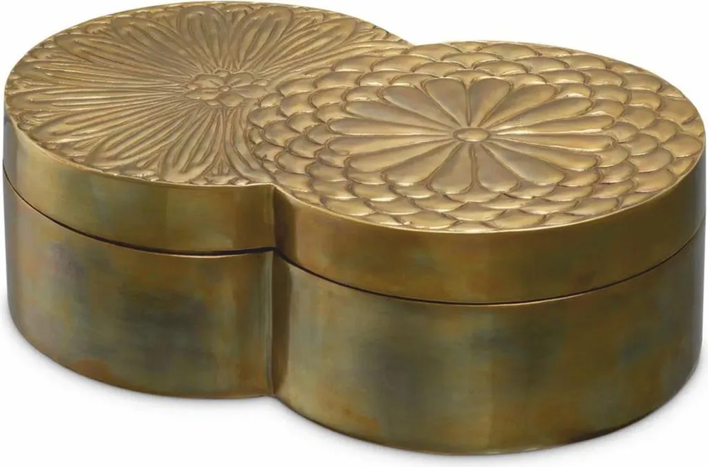Boîte en Laiton Antique 28 cm Finition Luxe par Casa Padrino Design