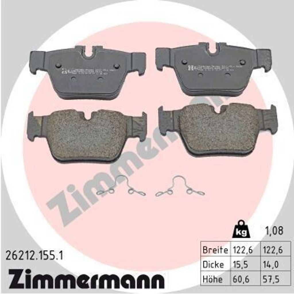 ZIMMERMANN 26212.155.1 - Bremsbeläge für 1er (F40), 2er (F44), X2 (F39), F54, F60