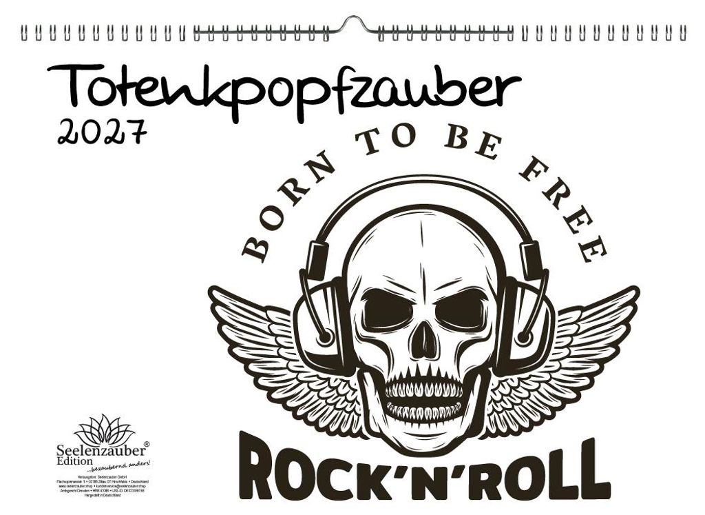 Totenkopfzauber DIN A3 Kalender für 2027 Skull Totenkopf Bones Gothik - Seelenzauber