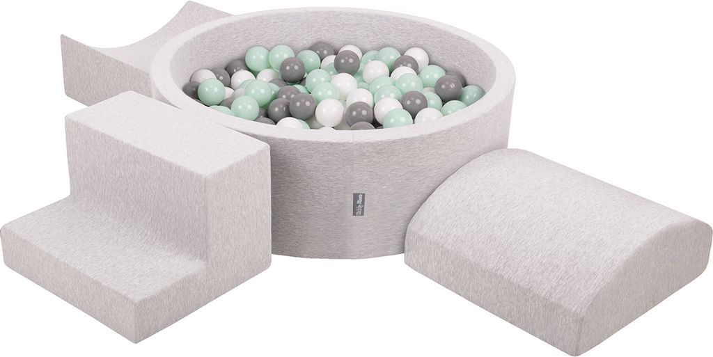 KiddyMoon Spielplatz Aus Schaumstoff Mit 300 Bälle 7cm Hindernisläufen Version 6 Rund Bällebad Mit Bunten Bällen Für Babys Und Kinder