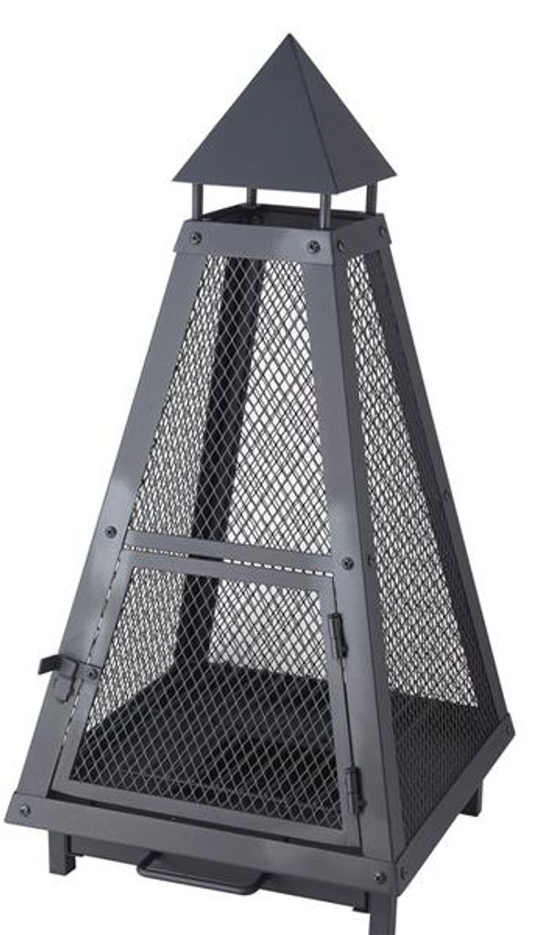 Feuerschale Feuerkorb Feuerstelle aus Metall schwarz beschichtet Höhe 40 cm 