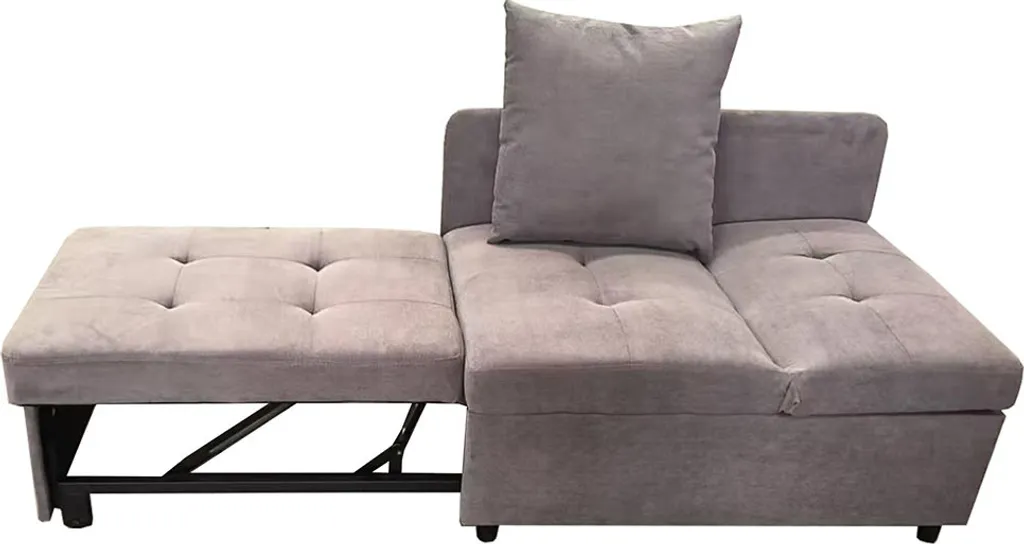 Canapé Convertible Gris 3 en 1 : Lit d'Appoint avec Dossier Réglable