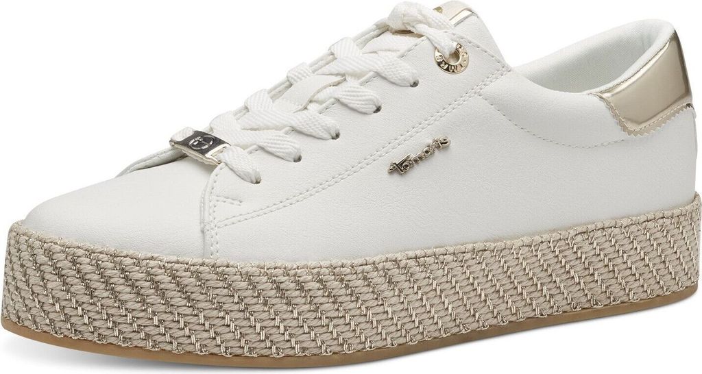 Tamaris Damen Sneaker Lowcut vegan mit Plateausohle in Bast Produktbild 