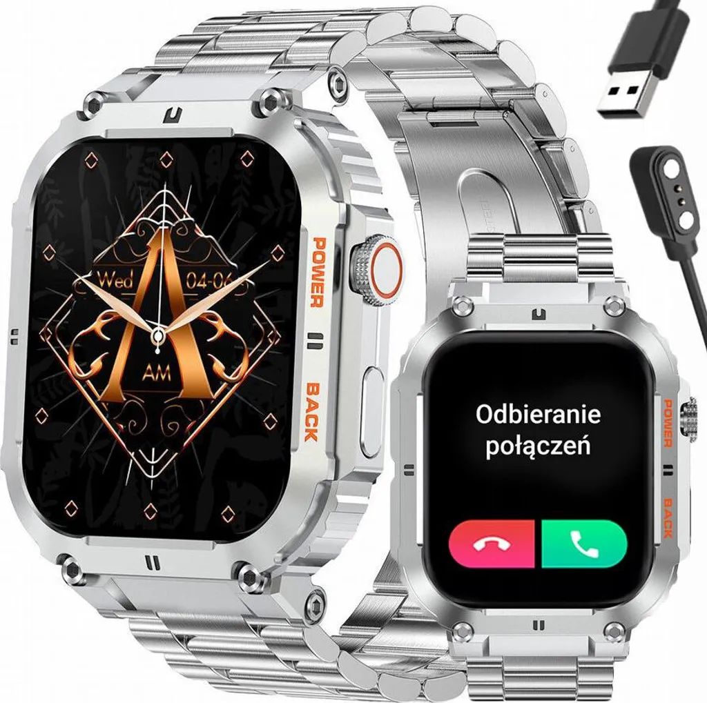Smartwatch Gravity Lamarr Silver Boîtier Métal et Suivi Santé Avancé