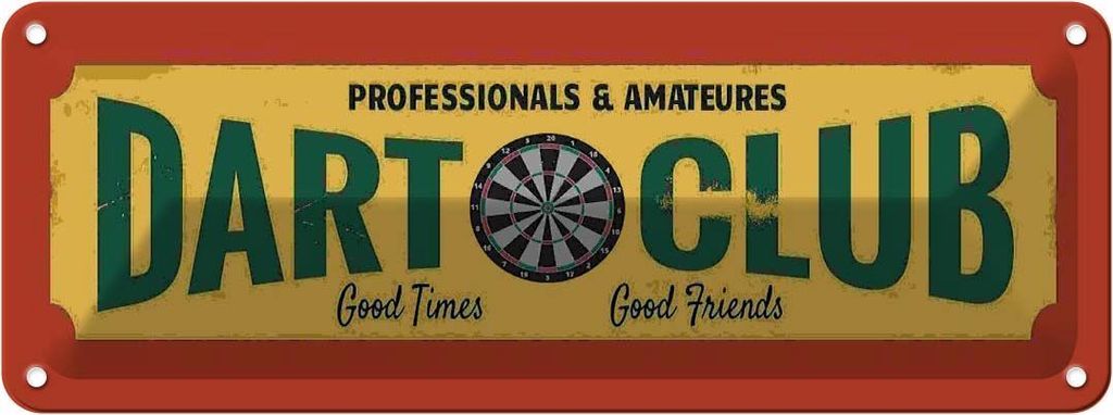 vianmo Blechschild 10x27 cm Dart Club professionals Amateur Sport Hobby