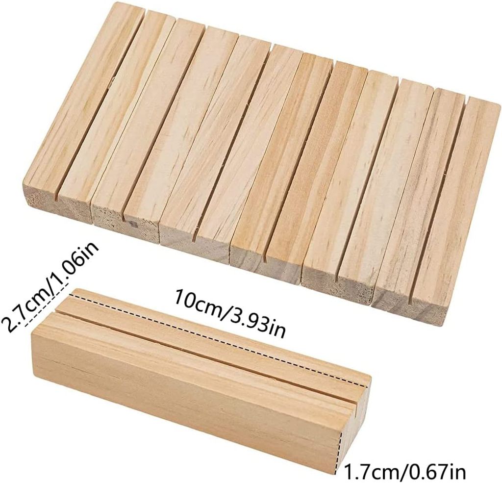 12 Stück Kartenhalter Aus Holz - Elegante Tischständer Für Hochzeit & Events